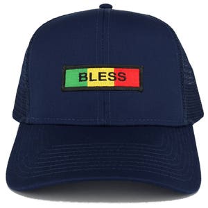 Bless Green Yellow Red Embroidered Iron on Patch Adjustable Trucker Mesh Cap 30-287-AFRICA-31 image 6