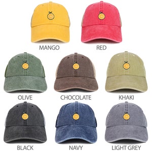 Orange Patch Washed Pigment Dyed Soft Trucker Baseball Cap