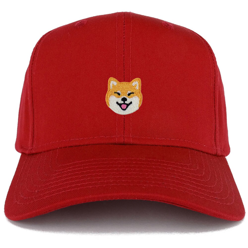 柴犬キャップパネル生地　ハンドメイド 柴犬 ドッグパッチ 構造化ベースボールキャップ (AC-27-079-KP0026