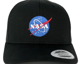 Oversize XXL NASA Small Insignia Logo Patch Retro Trucker Mesh Cap