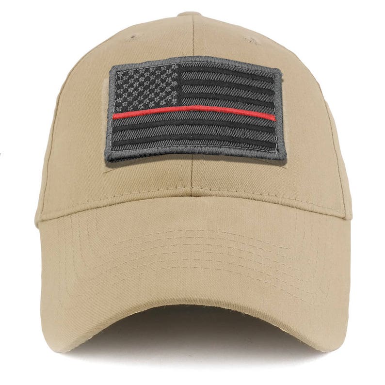 Usa Grey Flag Thin Red Tactical Patch Cotton Adjustable Baseball Cap EC-GRY-TR image 7