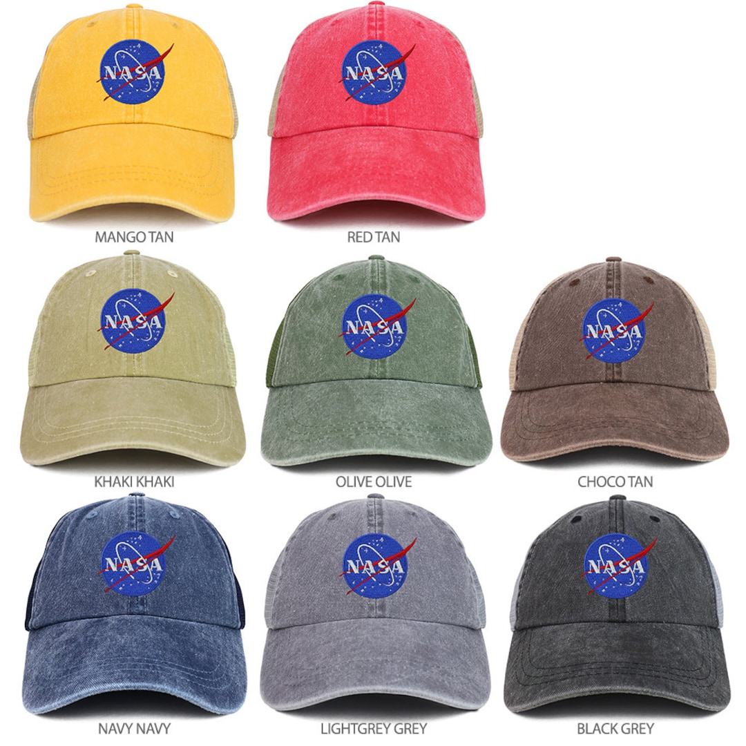 NASA Insignia Logo Embroidered Unstructured Trucker Mesh Cap - Etsy