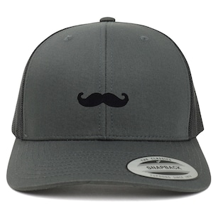 Black Mustache Patch Retro Fit Trucker Mesh Cap