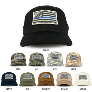 Usa Stone Thin Blue Flag Tactical Patch Casquette de baseball structurée (T75-STN-TB)