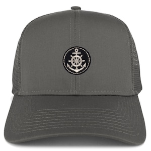 Silver Anchor Patch Structured Trucker Mesh Cap
