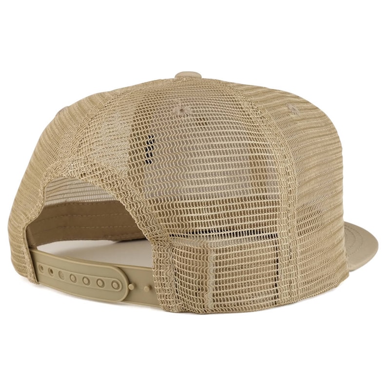 American Flag Camo Snapback Trucker Hat - Flat Bill, Adjustable, Olive Black - View #10