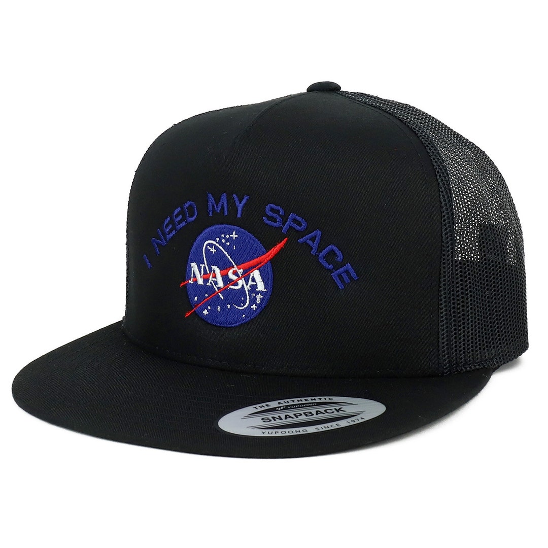 Oversize XXL NASA I Need My Space Embroidered 5 Panel Flatbill Snapback ...