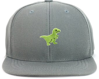 Youth Size Tyrannosaurus Embroidered Patch Structured Flatbill Snapback Cap(KP0036-AC-7011Y)