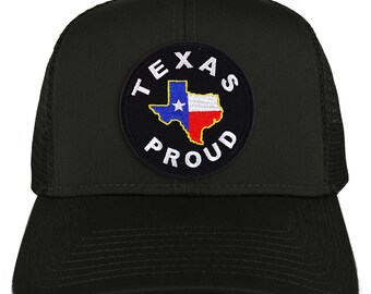 Texas Proud Circle Embroidered Patch Trucker Style Ball Cap(OT-30-287-DTOM-YLW)