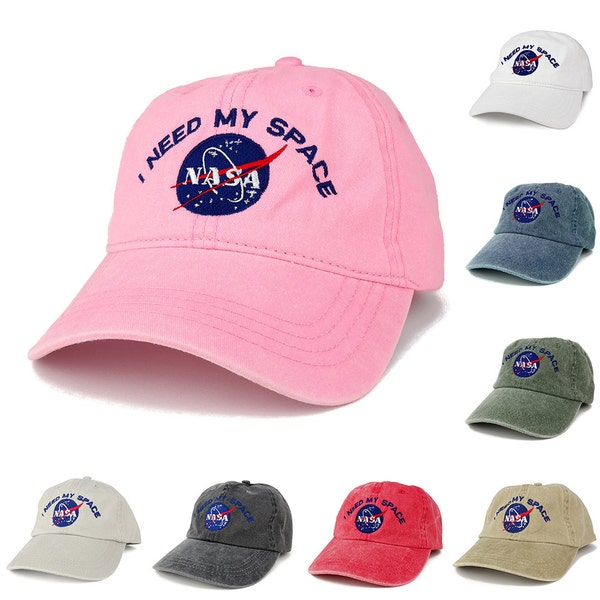 Nasa I BESOIN DE MON ESPACE Casquette en coton brodé avec insigne de boulettes de viande - 8 couleurs