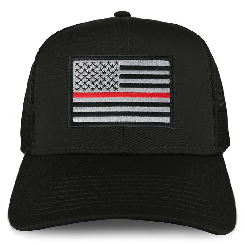 Xxl Oversize Thin Red Line 2 Usa Flag Patch Mesh Back Trucker - Etsy