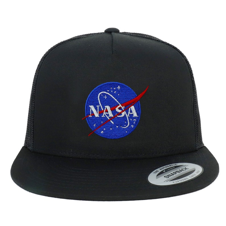 Oversize XXL NASA Insignia Logo Embroidered 5 Panel Flatbill Snapback ...