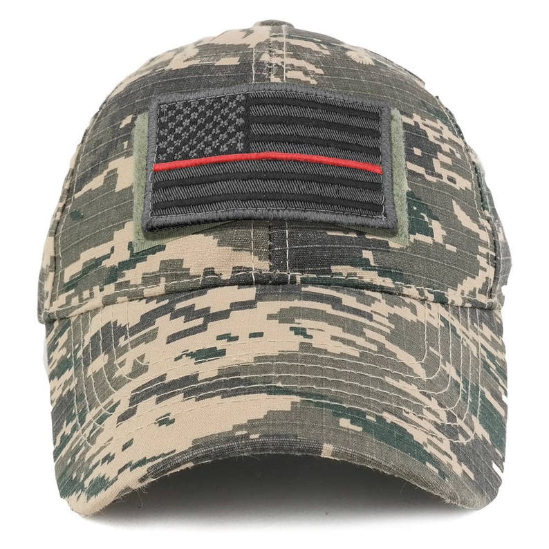 Usa Grey Flag Thin Red Tactical Patch Cotton Adjustable Baseball Cap EC-GRY-TR image 10