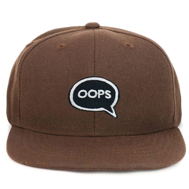 Youth Kid Size Oops Patch Flat Bill Snapback Baseball Cap