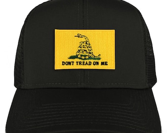 Don't Tread on Me Yellow Embroidered Patch Trucker Style Ball Cap(OT-30-287-DTOM-YLW)