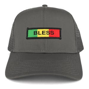 Bless Green Yellow Red Embroidered Iron on Patch Adjustable Trucker Mesh Cap 30-287-AFRICA-31 image 3
