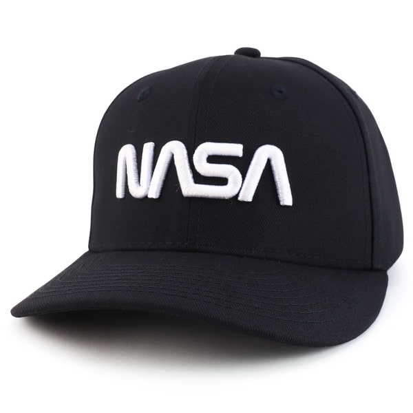 Officially Licensed NASA Worm Letter 3D Puff Embroidered Baseball Cap