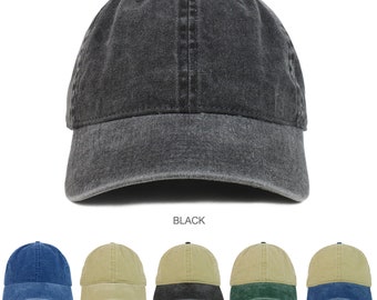 XXL Oversize Big Washed Cotton Pigment Dyed Unstructured Baseball Cap (Fits Large Head)