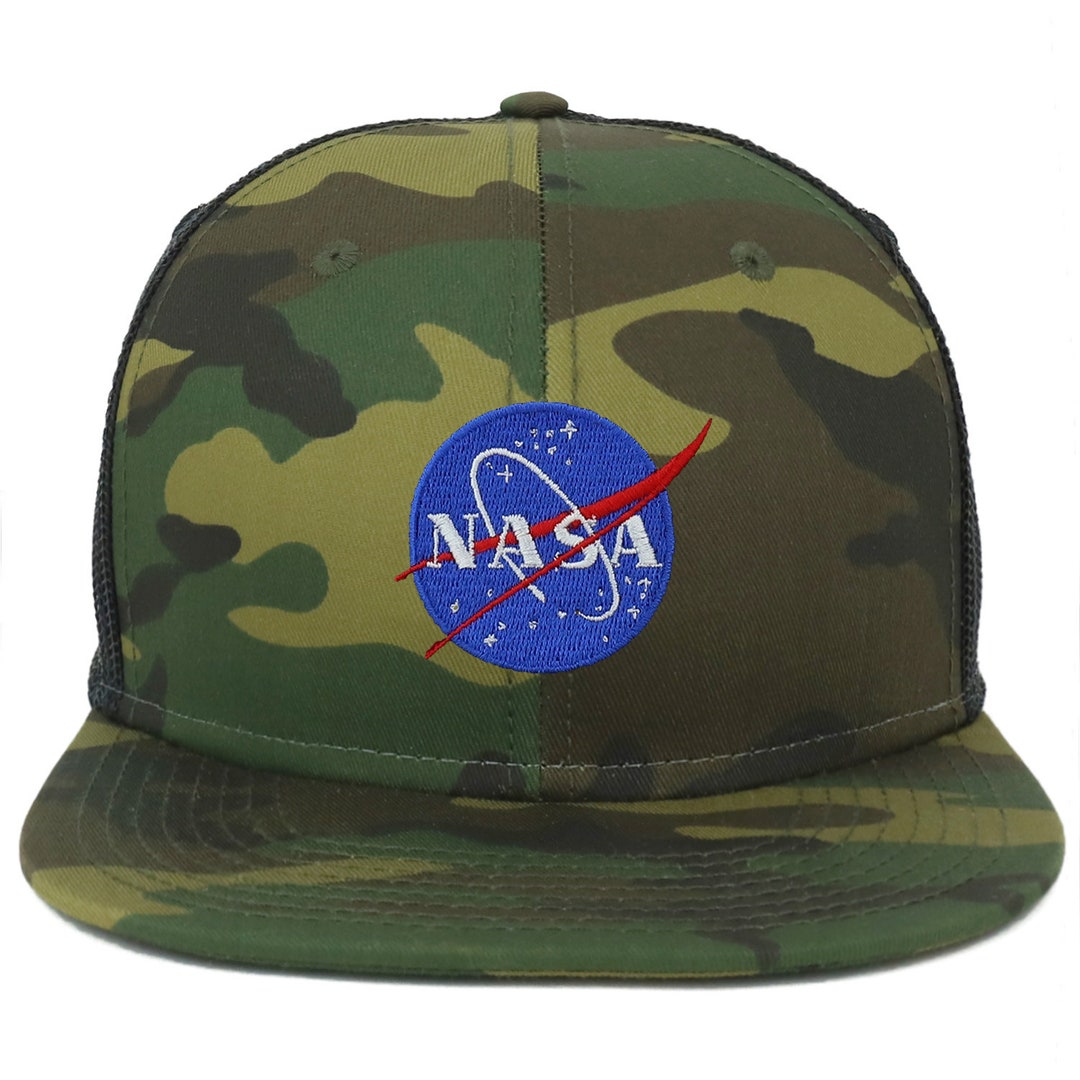 Oversize XXL NASA Small Insignia Logo Patch Camouflage Flatbill Mesh ...