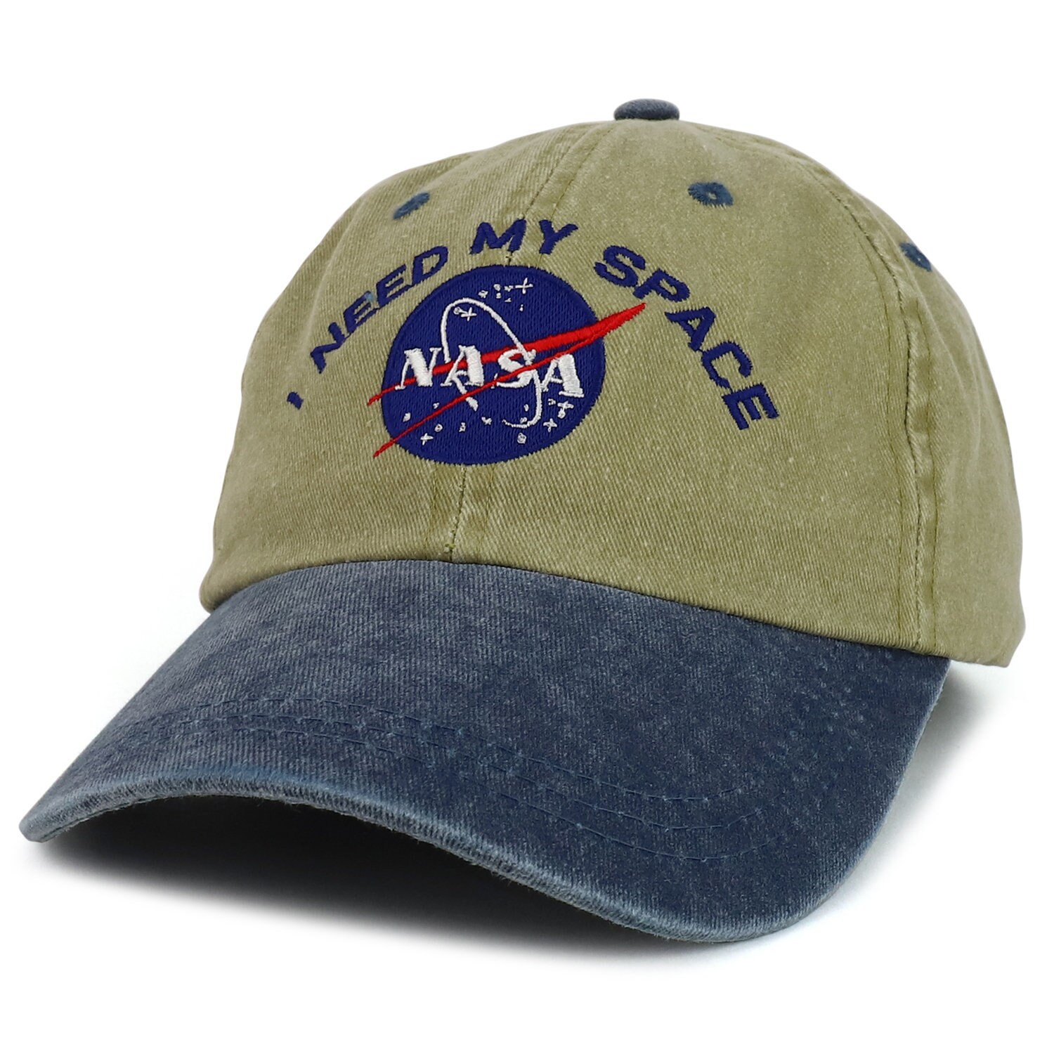 NASA I Need My Space Embroidered Two Tone Pigment Dyed Cotton Cap - Etsy