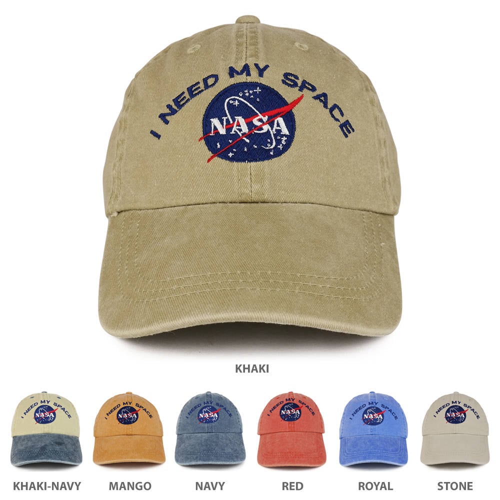 Youth NASA I Need My Space Embroidered Soft Washed Cotton Twill Cap ...