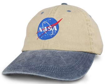 Gorra de algodón teñido con pigmentos de dos tonos con insignia bordada de la NASA - Caqui