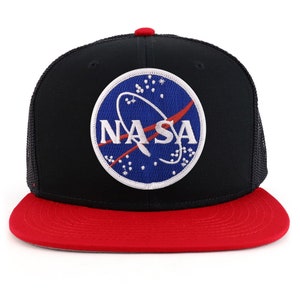 NASA Meatball Logo Patch Flatbill Mesh Snapback Cap