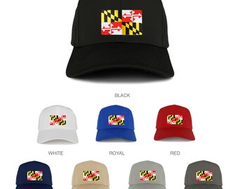 XXL Oversize New Maryland State Flag Embroidered Patch Adjustable Baseball Cap