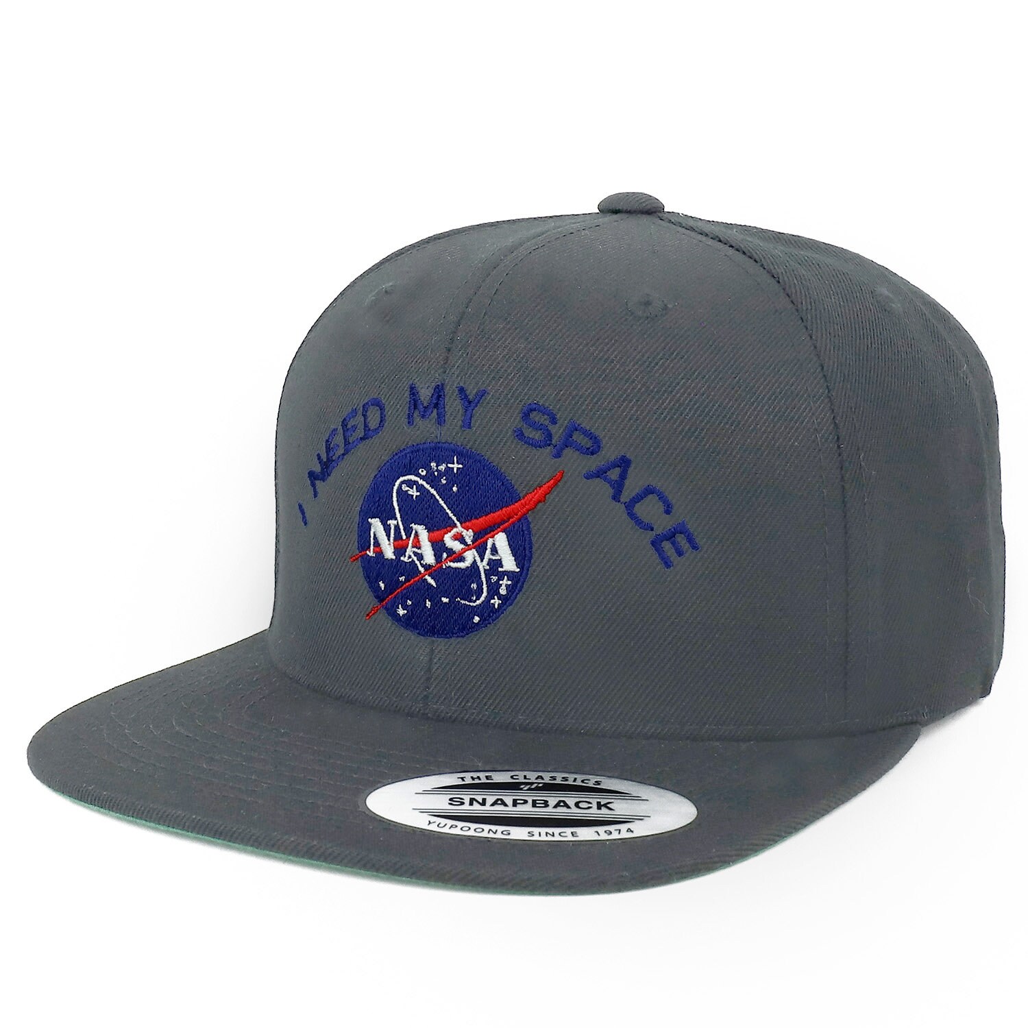 Oversize XXL NASA I Need My Space Embroidered Structured Flatbill ...
