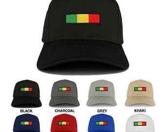 Rasta Green Yellow Red Embroidered Iron on Patch Adjustable Baseball Cap (27-079-AFRICA-29)