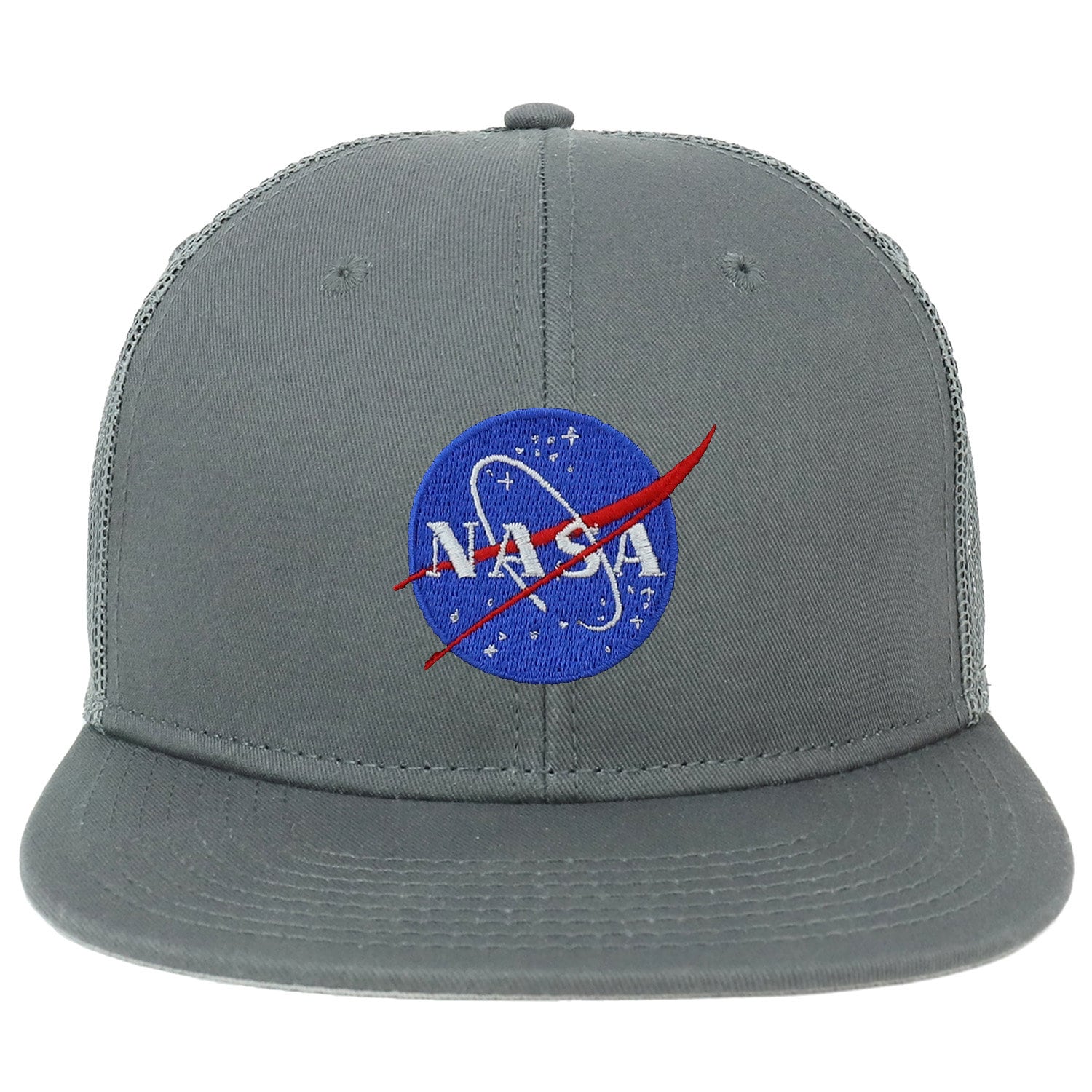 Oversize XXL NASA Insignia Logo Embroidered Flatbill Mesh Snapback Cap ...