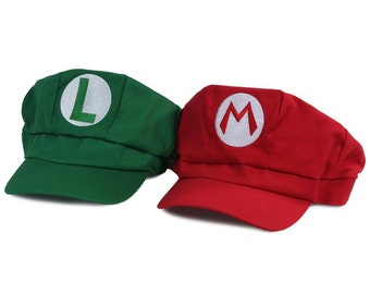 Mario and Luigi Embroidered Cosplay Newsboy Hat - 5 Colors