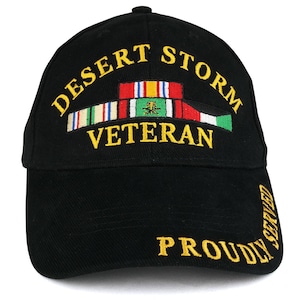 Desert Storm War Veteran Ribbon Embroidered Structured Baseball Cap (EE-CP00607)