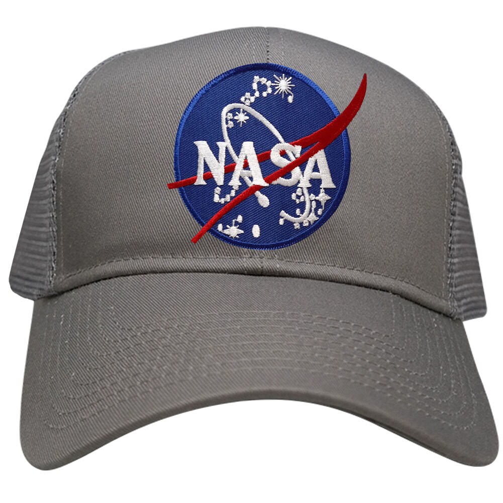 NASA Logo Embroidered Patch Snapback Trucker Cap - Flexfit Mesh Back, Adjustable