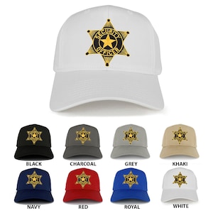 Security Officer Star bestickt Schwarz Gold Eisen auf Patch verstellbarbaseball Cap (27-079-PL336)