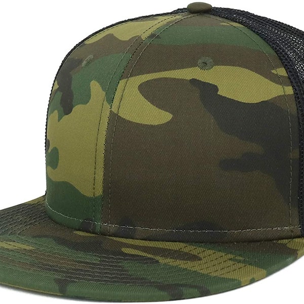 Oversize XXL Blank Camouflage Flatbill Mesh Snapback Cap