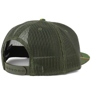 Armycrew Oversized XXL Camouflage Snapback Cap - USA Flag Patch - Big Head Size Trucker Mesh Hat (Olive Camo) - View #3