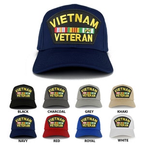Military Vietnam Veteran Large Embroidered Patch Réglable Baseball Cap (27-079-PML181)