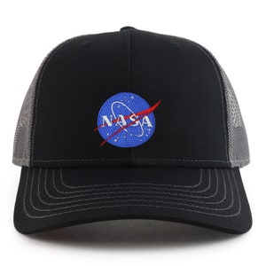 Small Insignia NASA Patch 6 Panel Two Tone Mesh Back Trucker Cap
