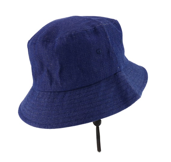 Oversized XXL Big Size Denim Fisherman Bucket Hat With Chin