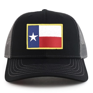 Texas State Flag Patch 6 Panel Two Tone Mesh Back Trucker Cap