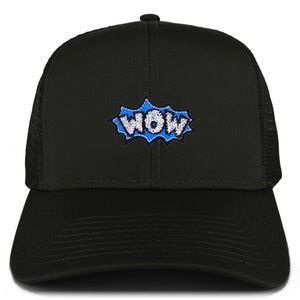 Wow Cartoon Patch Structured Trucker Mesh Cap