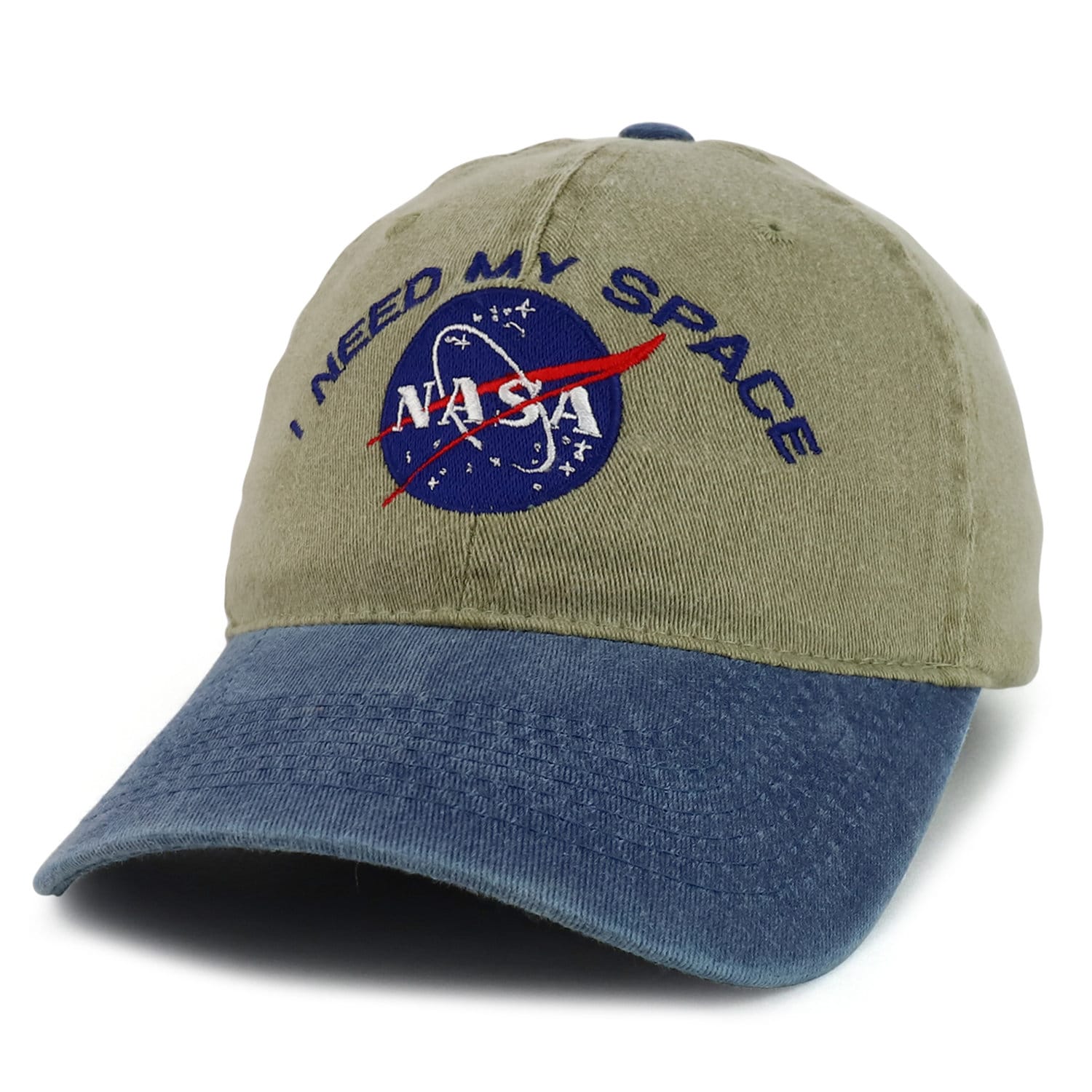Nasa I Need My Space Embroidered FLEX Stretchable Pigment Dyed Cap - 5 ...