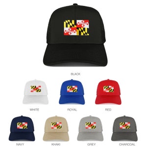 New Maryland Home State Flag Embroidered Patch Mesh Trucker Cap