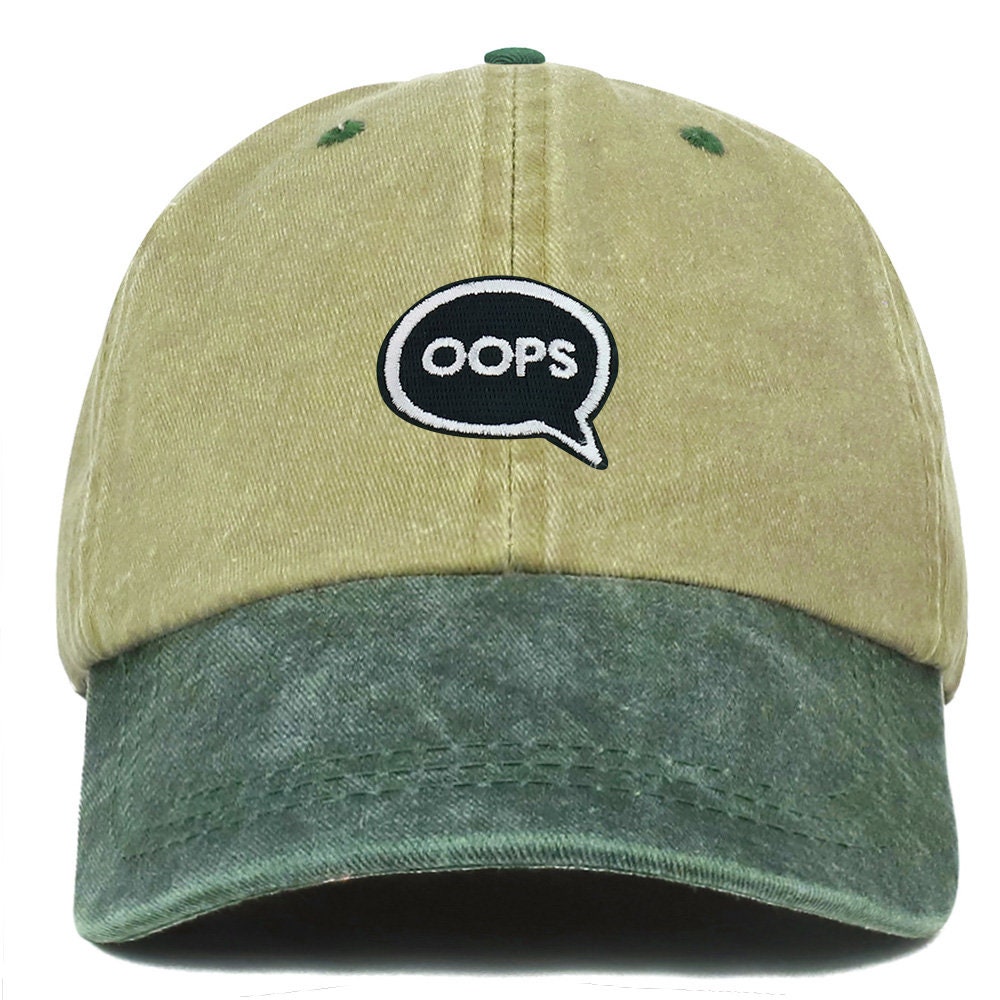 Oops 刺繍パッチ アンストラクチャードコットン ウォッシュド ベース