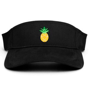 May include: Black visor with a yellow pineapple embroidered on the front.