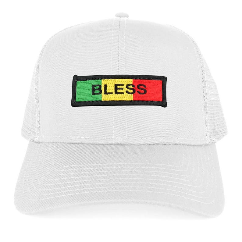 Bless Green Yellow Red Embroidered Iron on Patch Adjustable Trucker Mesh Cap 30-287-AFRICA-31 image 9