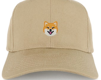Armycrew Shiba Inu Dog Patch Baseball Cap - Structured Adjustable Dad Hat (Charcoal)