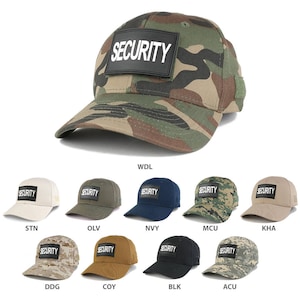 SECURITY 3-D Rubber Tactical Patch with Adjustable Structured Operator Cap  (T90-SEC-BLK-T75)