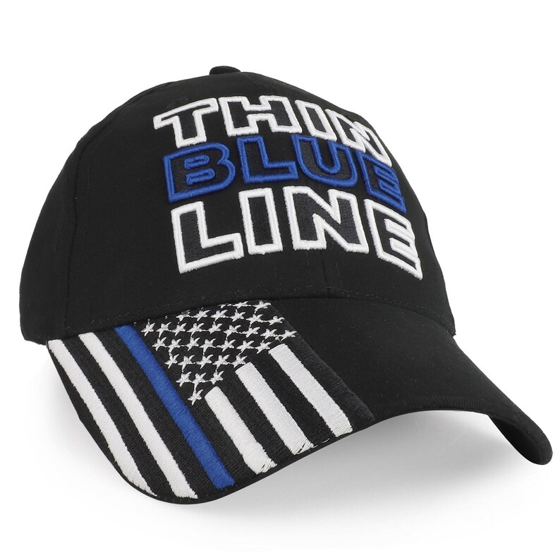 Thin Blue Line Flex Fit Ball cap tactical flag new police law enforcement hat